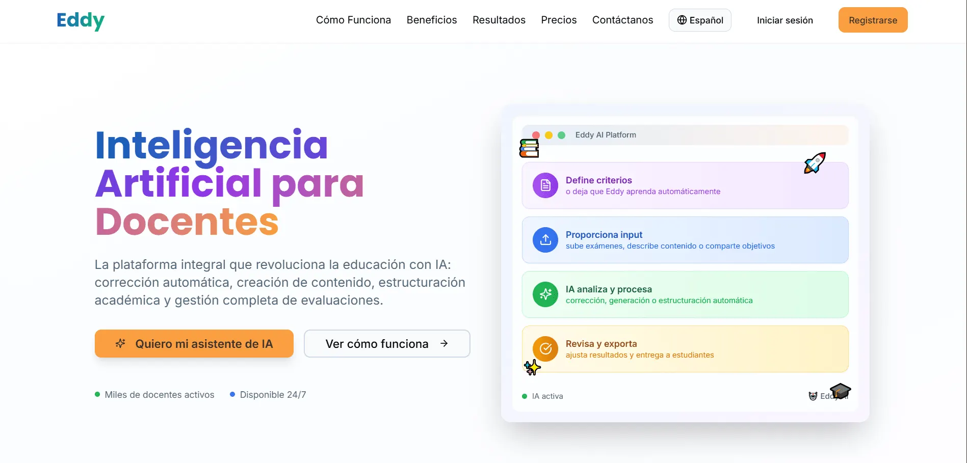 Screenshot of the product built for Eddy AI