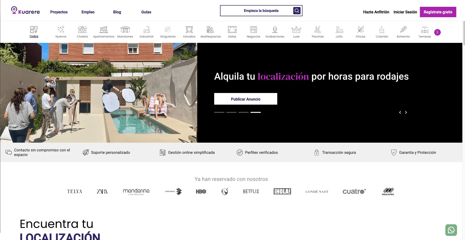 Screenshot of the product built for Kuarere Locations
