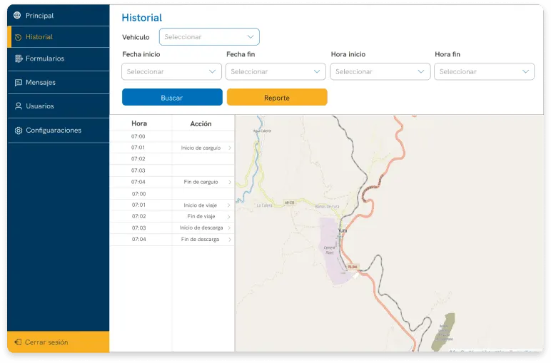 Screenshot of the product built for Mota-Engil
